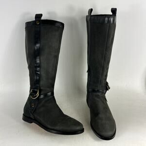Cole Haan Liberty Riding Boots Women's 7 Black Leather Comfort Western Tall